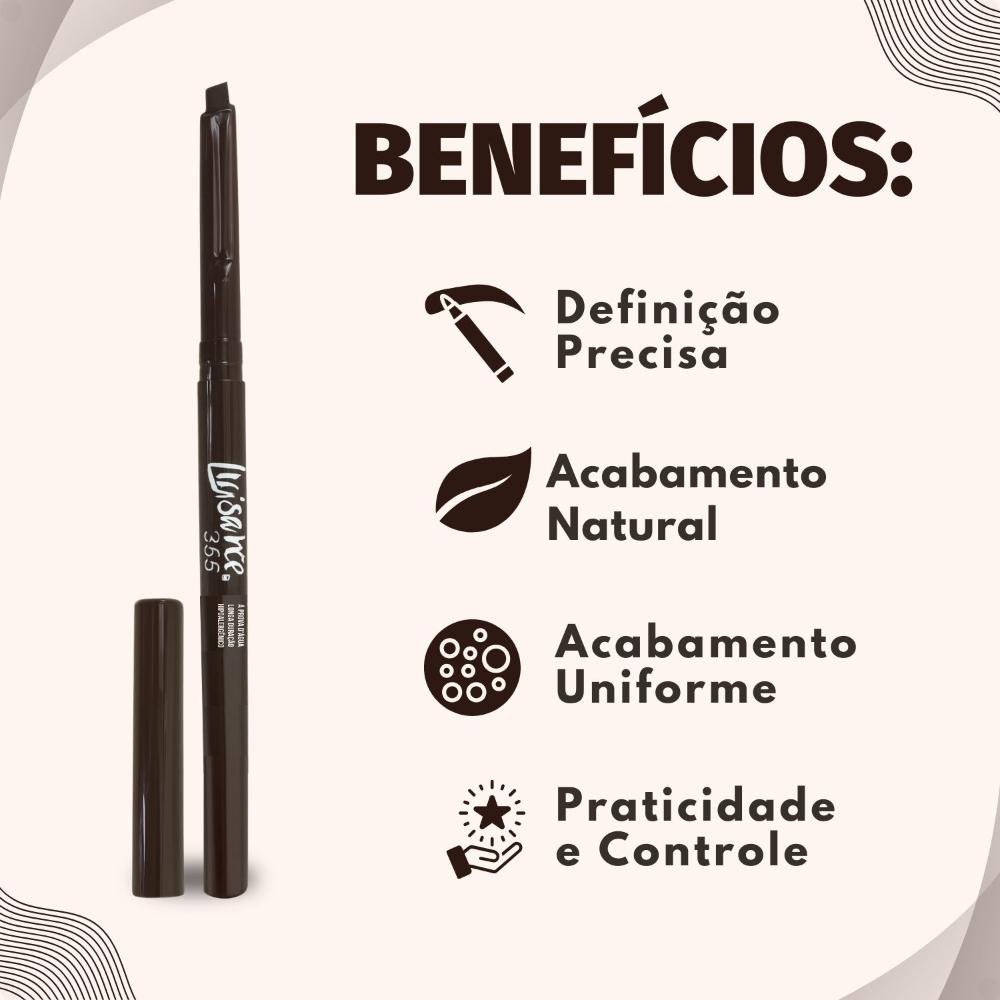 Lápis Retrátil Para Sobrancelha Luisance 365 Castanho Claro Hipoalergênico L5218 ÚNICO 2