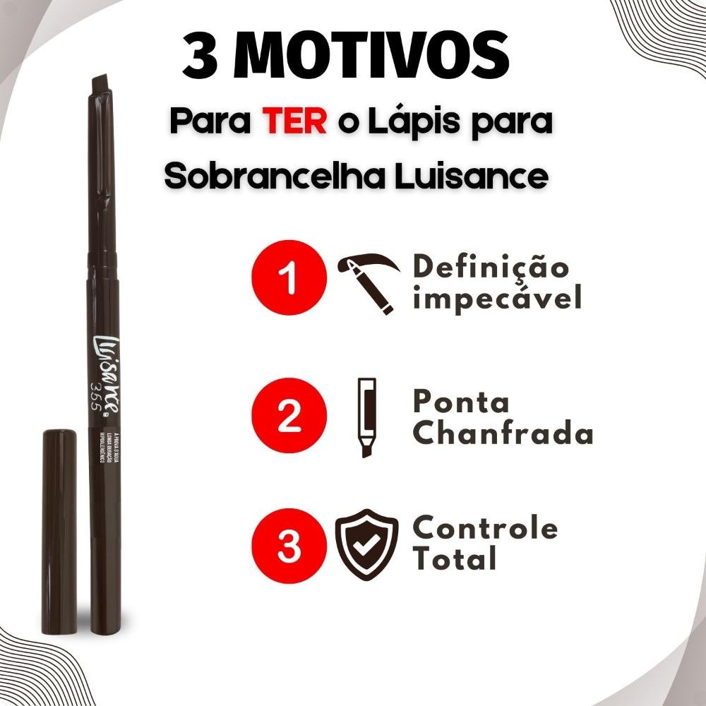 Lápis Retrátil Para Sobrancelha Luisance 365 Castanho Claro Hipoalergênico L5218 ÚNICO 4