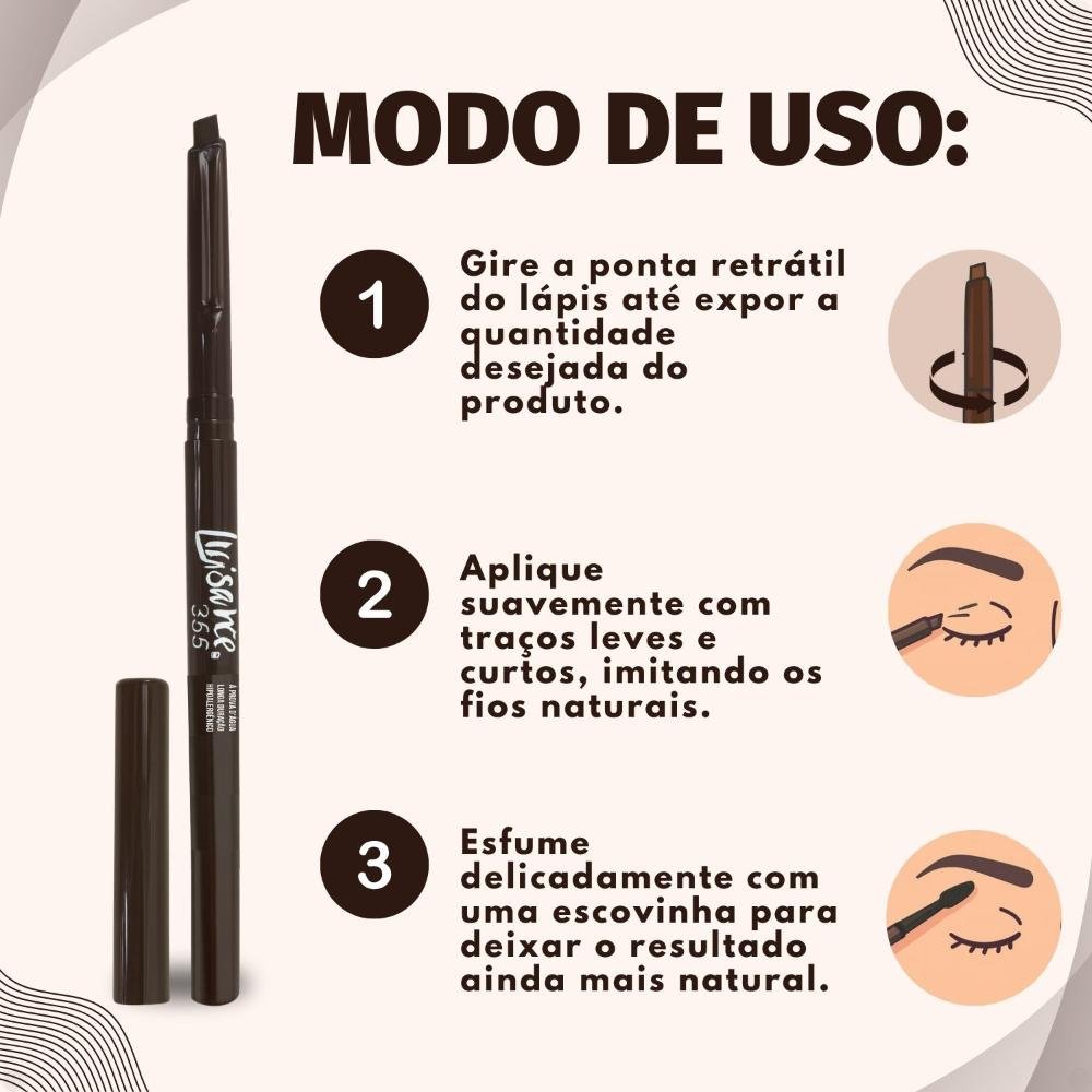 Lápis Retrátil Para Sobrancelha Luisance 365 Castanho Claro Hipoalergênico L5218 ÚNICO 5