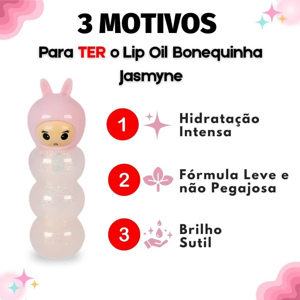 Lip Oil Jasmyne Bonequinha Glow Cor 01 JSJ17012 Cor 01 5