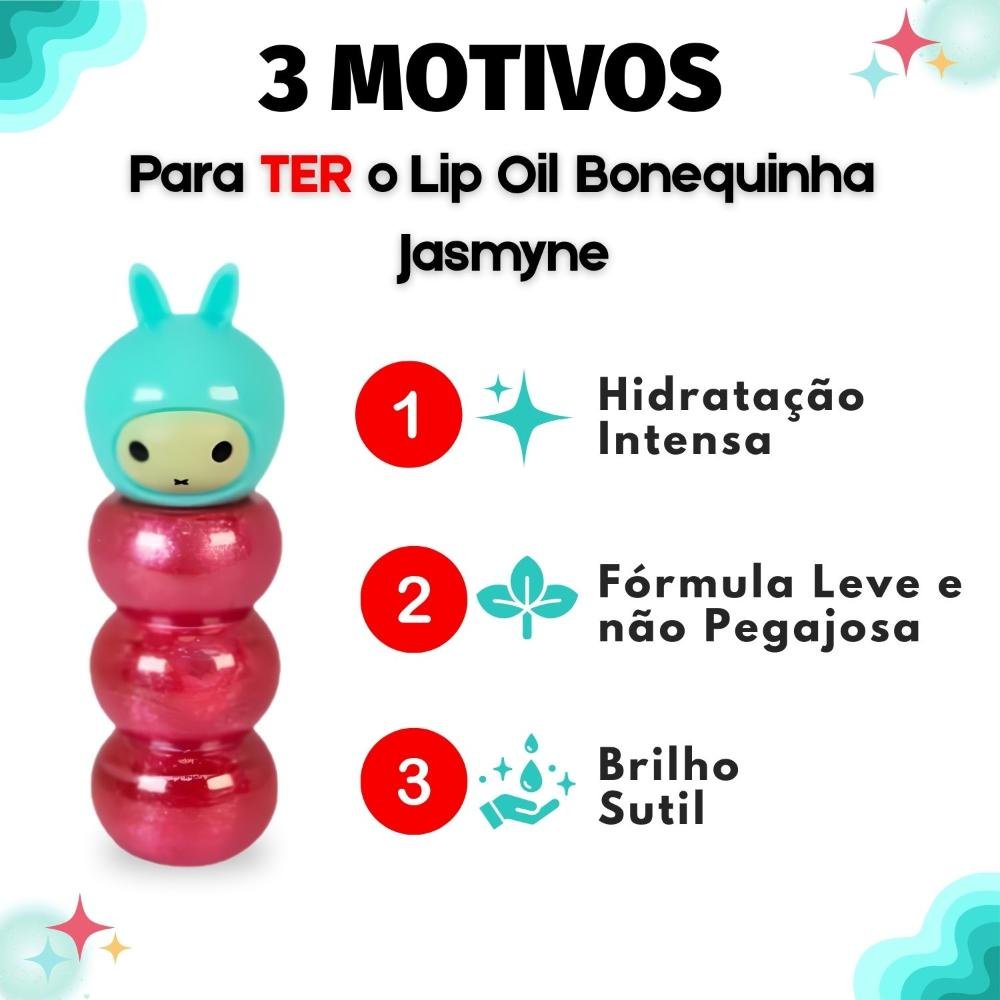 Lip Oil Jasmyne Bonequinha Glow Cor 03 JSJ17012 Cor 03 5