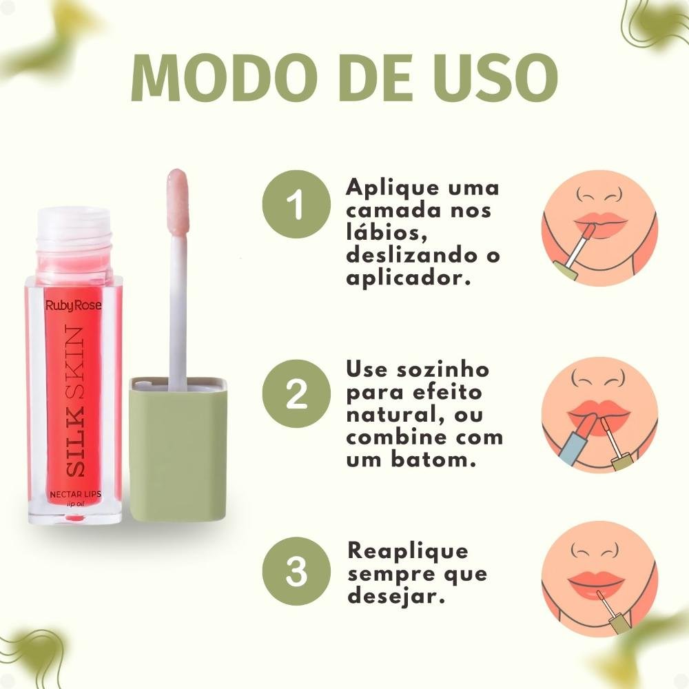 Lip Oil Ruby Rose Silk Skin Nectar Lips Shine Rouge Hb-l6504-1 Shine Rouge 6