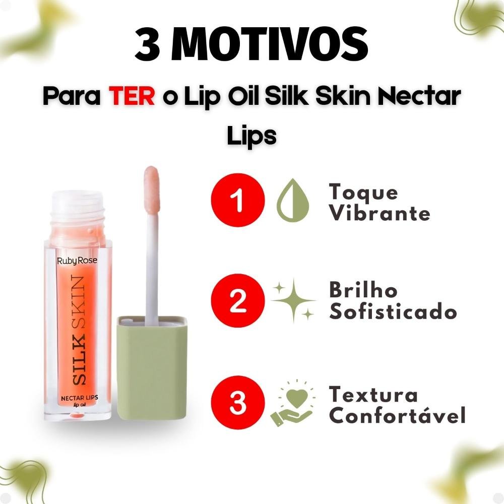 Lip Oil Ruby Rose Silk Skin Nectar Lips Deep Ruby Hb-l6504-2 Deep Ruby 5