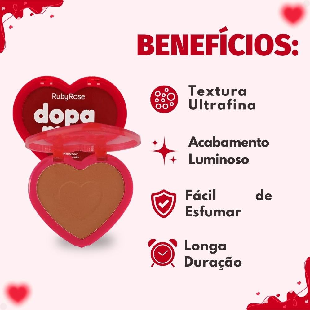 Pó Bronzeador Ruby Rose Dopamine Angel Glow Dusk Delight HB-F1400-1 Marrom 2