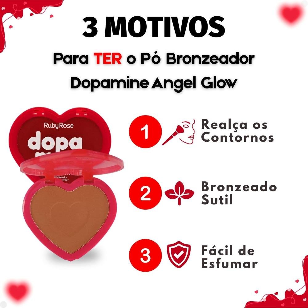 Pó Bronzeador Ruby Rose Dopamine Angel Glow Dusk Delight HB-F1400-1 Marrom 5