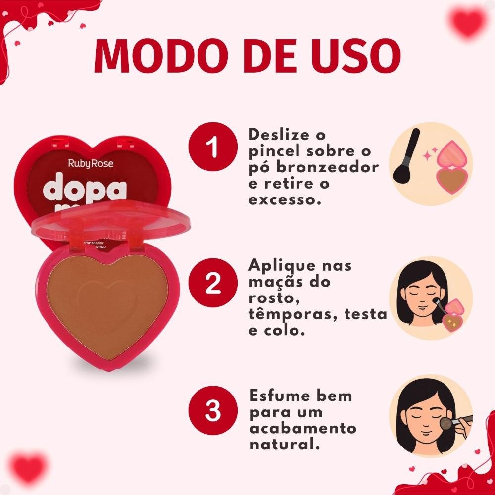 Pó Bronzeador Ruby Rose Dopamine Angel Glow Dusk Delight HB-F1400-1 Marrom 6