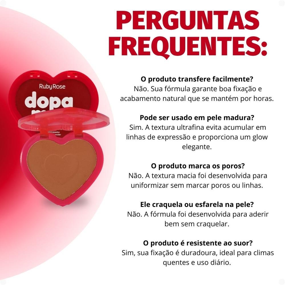 Pó Bronzeador Ruby Rose Dopamine Angel Glow Dusk Delight HB-F1400-1 Marrom 7
