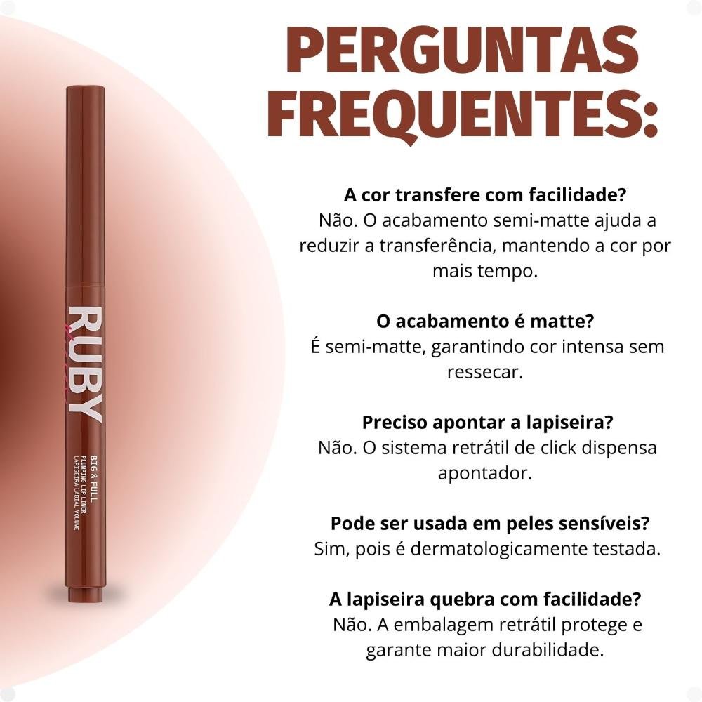 Lapiseira Labial Volume Ruby Kisses Kiss New York Big e Full Nude Laranja 7