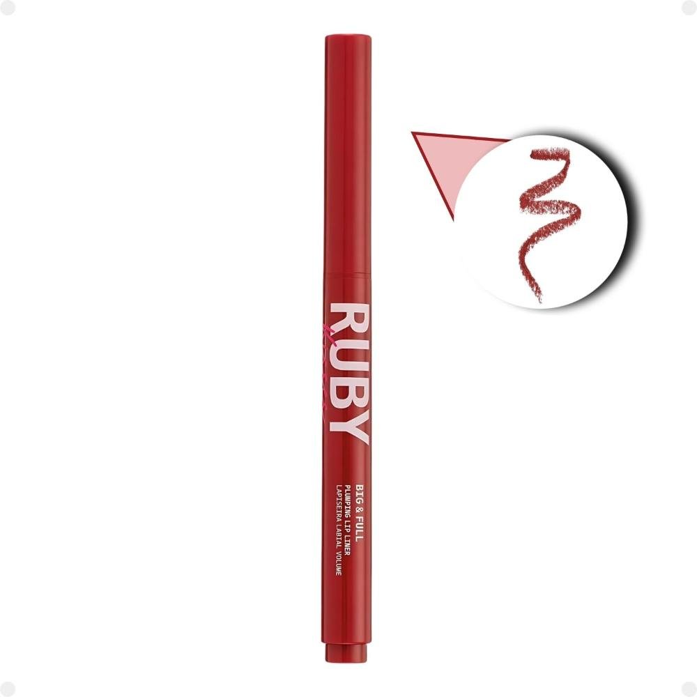 Lapiseira Labial Volume Ruby Kisses Kiss New York Big e Full Deep Red Marrom 3