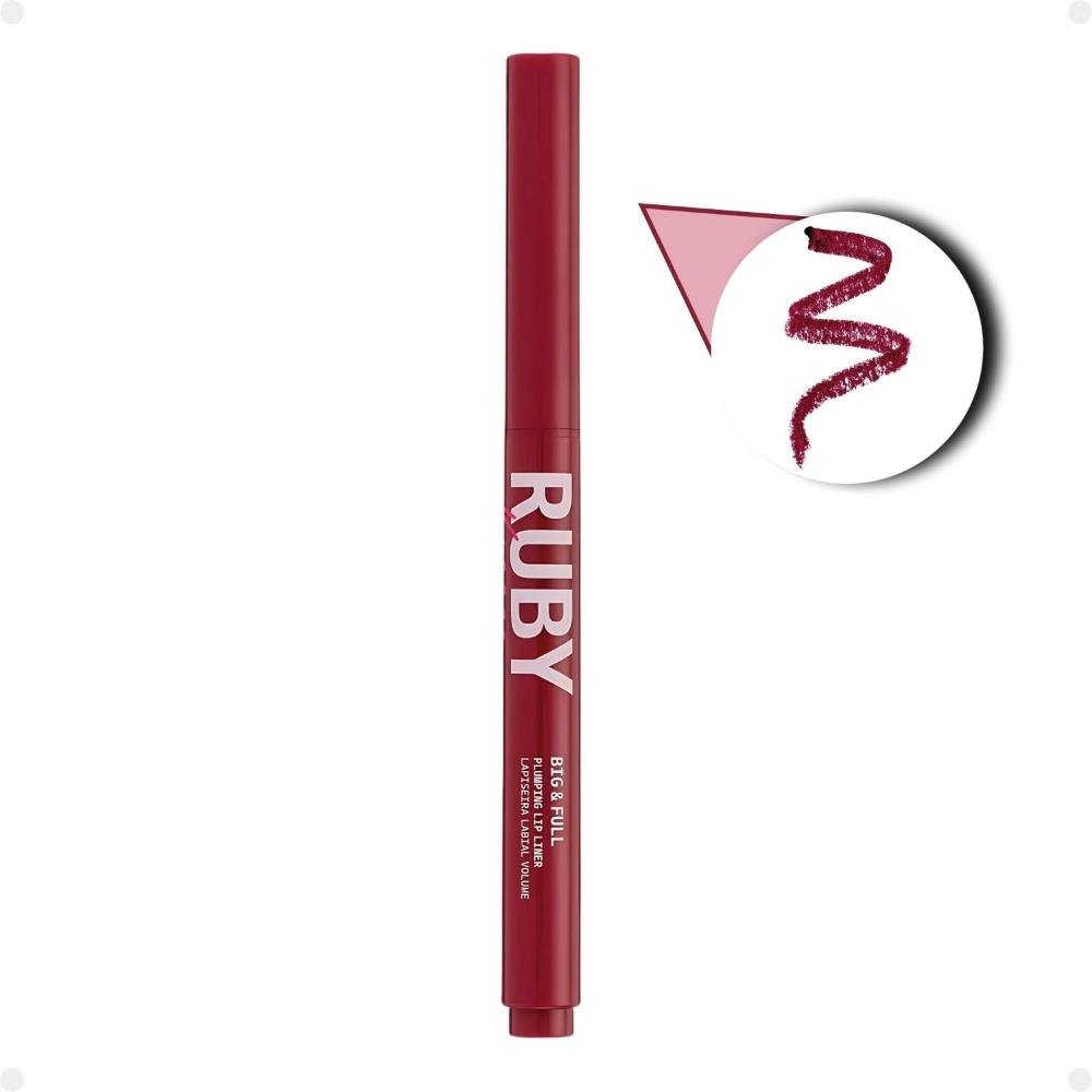 Lapiseira Labial Volume Ruby Kisses Kiss New York Big e Full Red Wine Marrom 3
