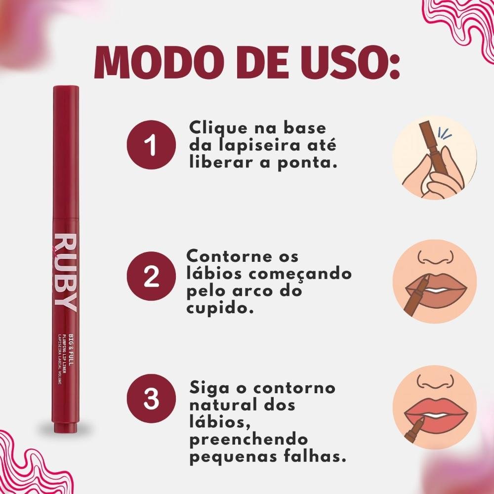 Lapiseira Labial Volume Ruby Kisses Kiss New York Big e Full Red Wine Marrom 6