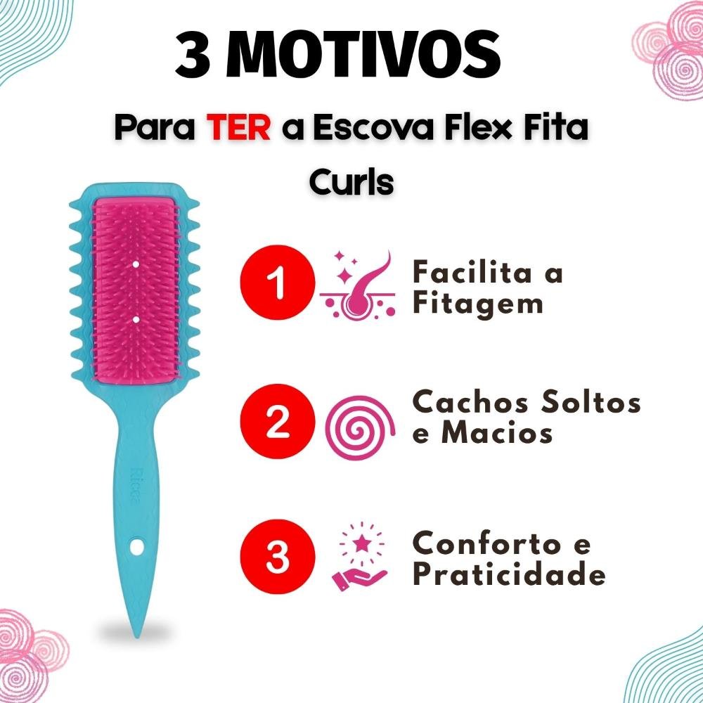 Escova Belliz Ricca Flex Fita Curls Cachos Mais Definidos Cód.2445 ÚNICO 5