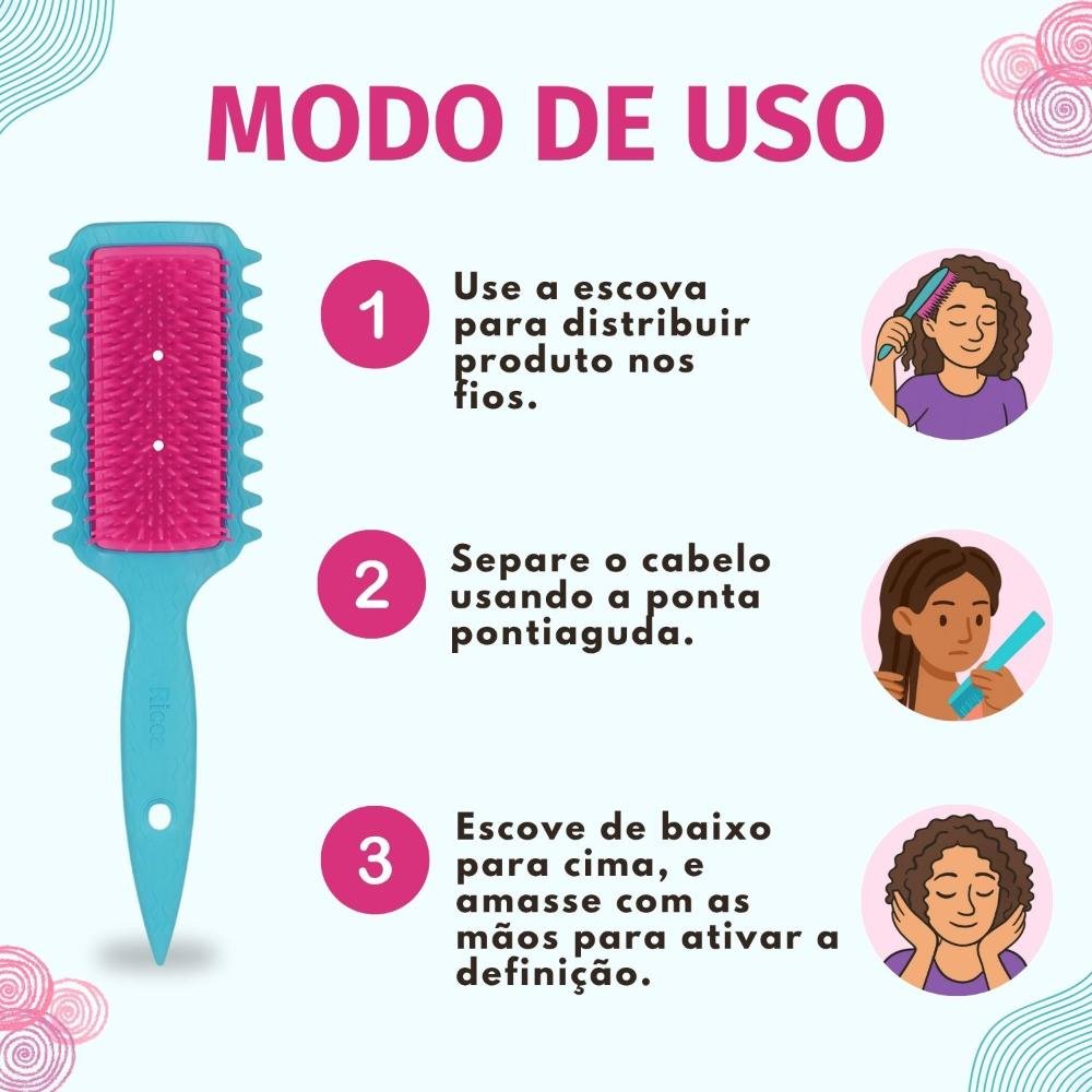 Escova Belliz Ricca Flex Fita Curls Cachos Mais Definidos Cód.2445 ÚNICO 6