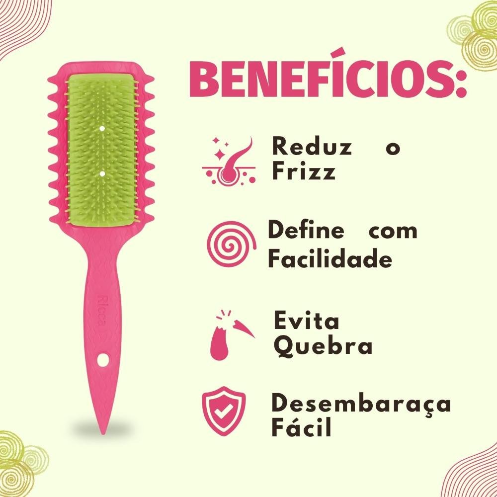 Escova Belliz Ricca Flex Fita Curls Cachos Mais Definidos Cód.2446 ÚNICO 2