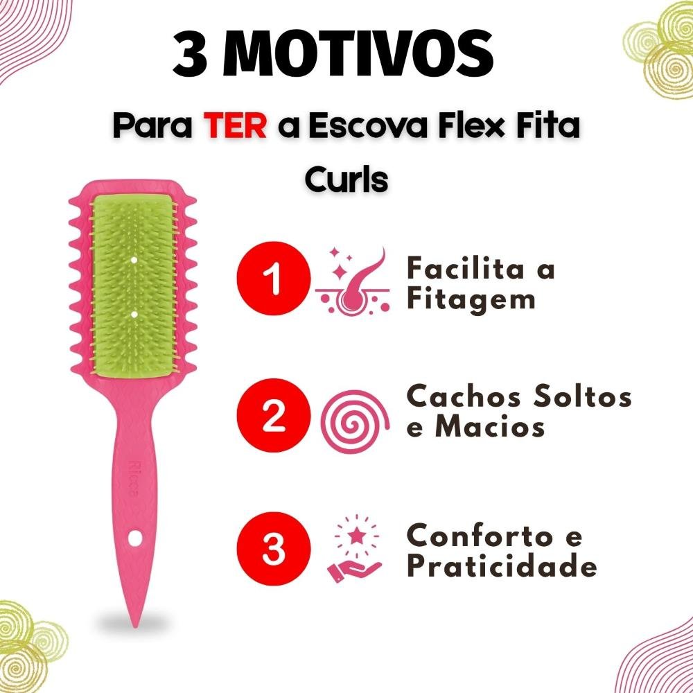 Escova Belliz Ricca Flex Fita Curls Cachos Mais Definidos Cód.2446 ÚNICO 5