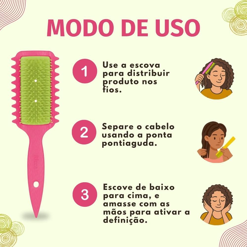 Escova Belliz Ricca Flex Fita Curls Cachos Mais Definidos Cód.2446 ÚNICO 6