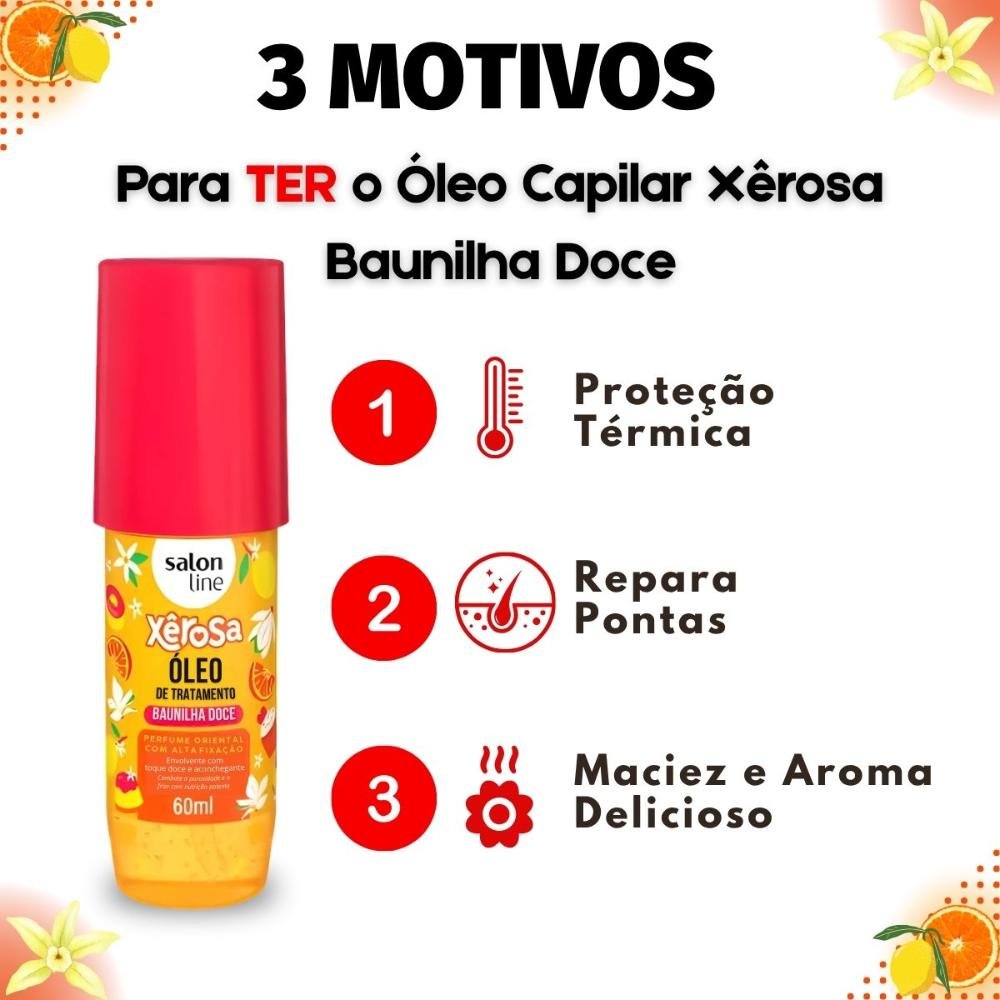 Óleo De Tratamento Capilar Salon Line Xêrosa Baunilha Doce 60ml 60ml 4