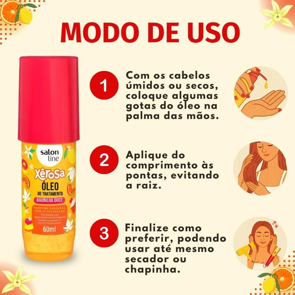 Óleo De Tratamento Capilar Salon Line Xêrosa Baunilha Doce 60ml 60ml 5