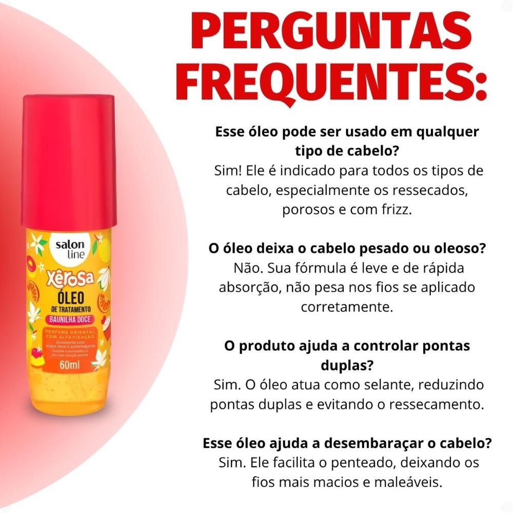 Óleo De Tratamento Capilar Salon Line Xêrosa Baunilha Doce 60ml 60ml 6