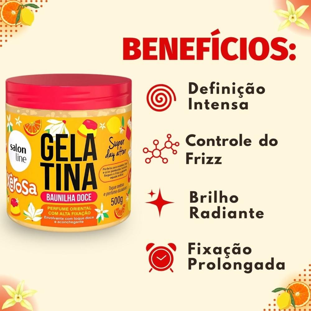 Gelatina Capilar Salon Line Xêrosa Baunilha Doce 500g 500g 2