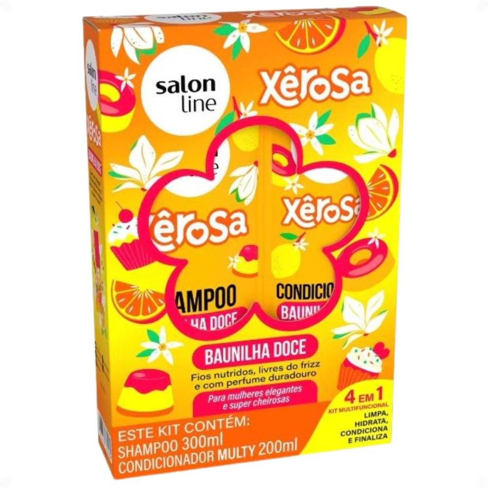 Kit Salon Line Xêrosa Baunilha Doce: Shampoo 300ml e Condicionador 200ml
