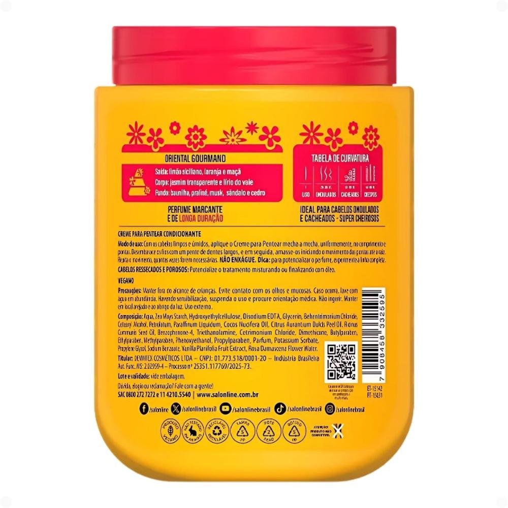 Creme Para Pentear Salon Line Xêrosa Baunilha Doce 800g 800g 3