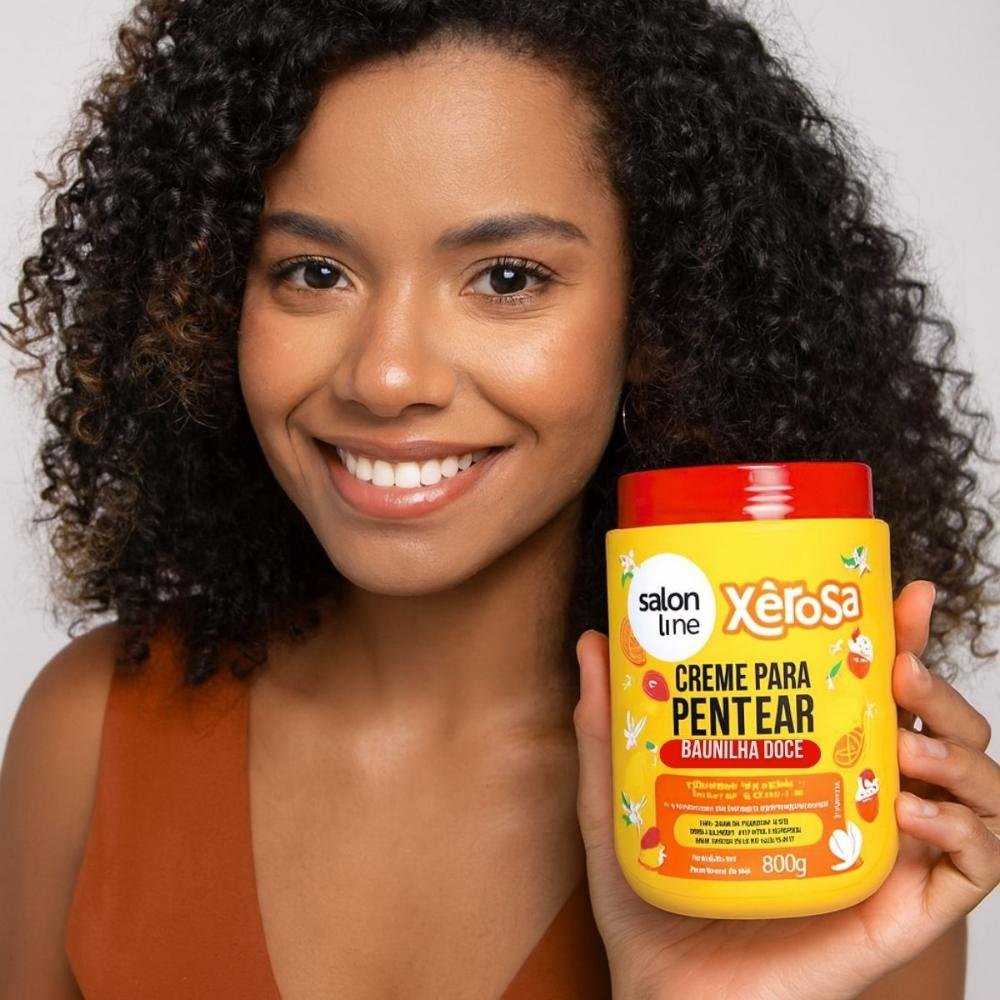 Creme Para Pentear Salon Line Xêrosa Baunilha Doce 800g 800g 4