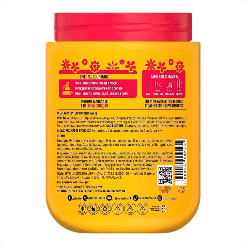 Kit Salon Line Xêrosa Baunilha Doce: Shampoo e Condicionador 200ml + Creme Para Pentear 800g ÚNICO 4