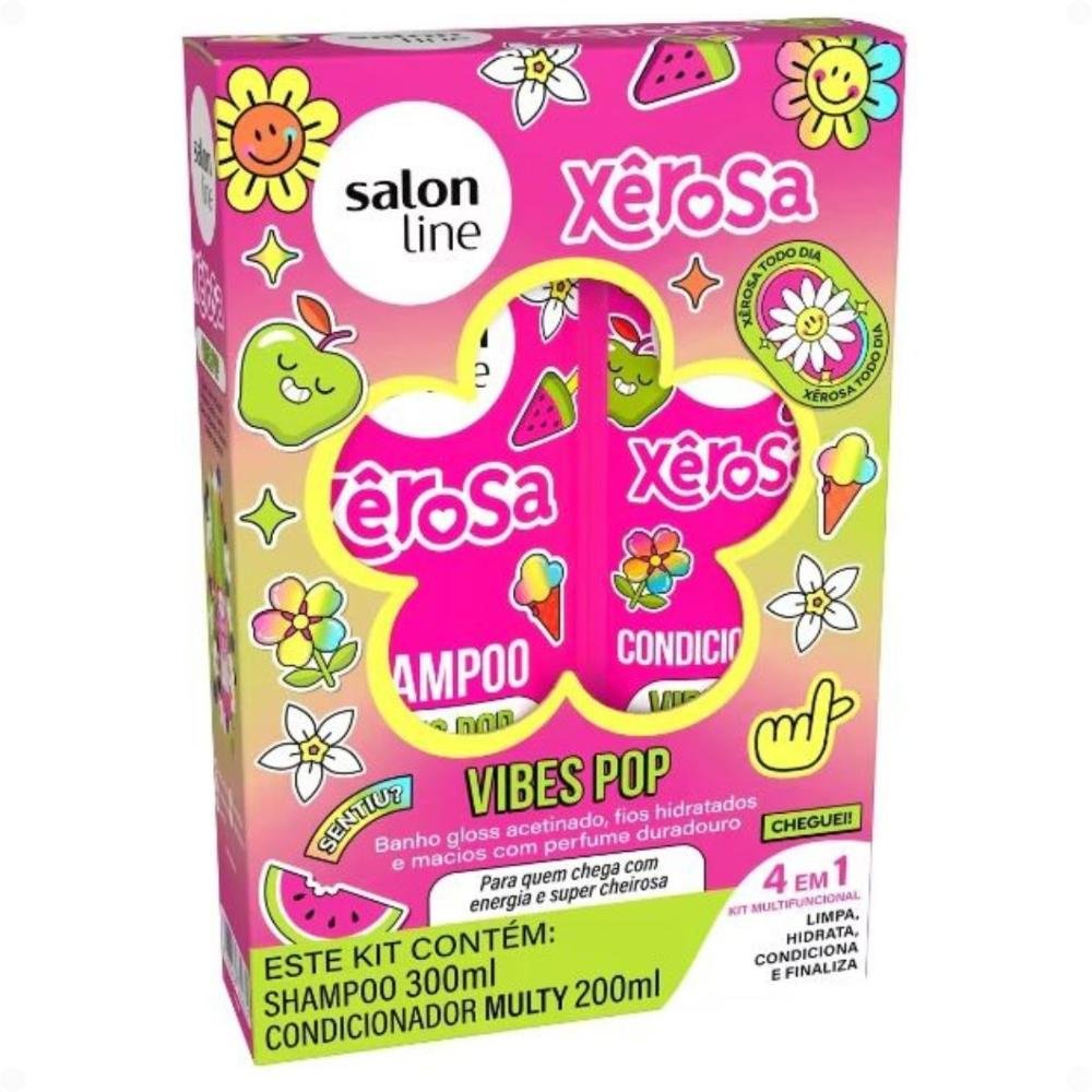 Kit Salon Line Xêrosa Vibes Pop: Shampoo 300ml e Condicionador Multy 200ml