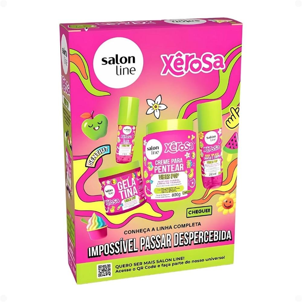 Kit Salon Line Xêrosa Vibes Pop: Shampoo 300ml e Condicionador Multy 200ml ÚNICO 3