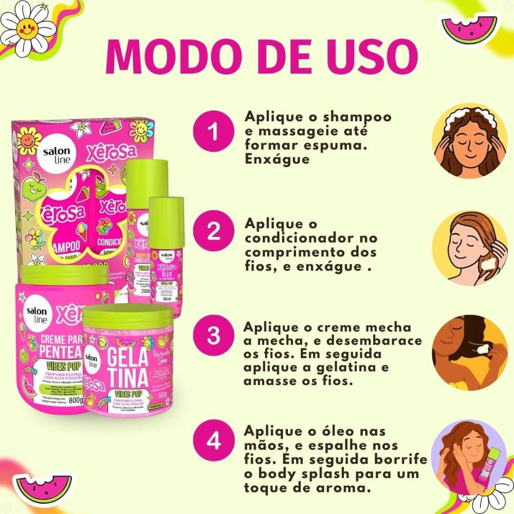 Kit Salon Line Xêrosa Vibes Pop Completo + Mimos ÚNICO 6