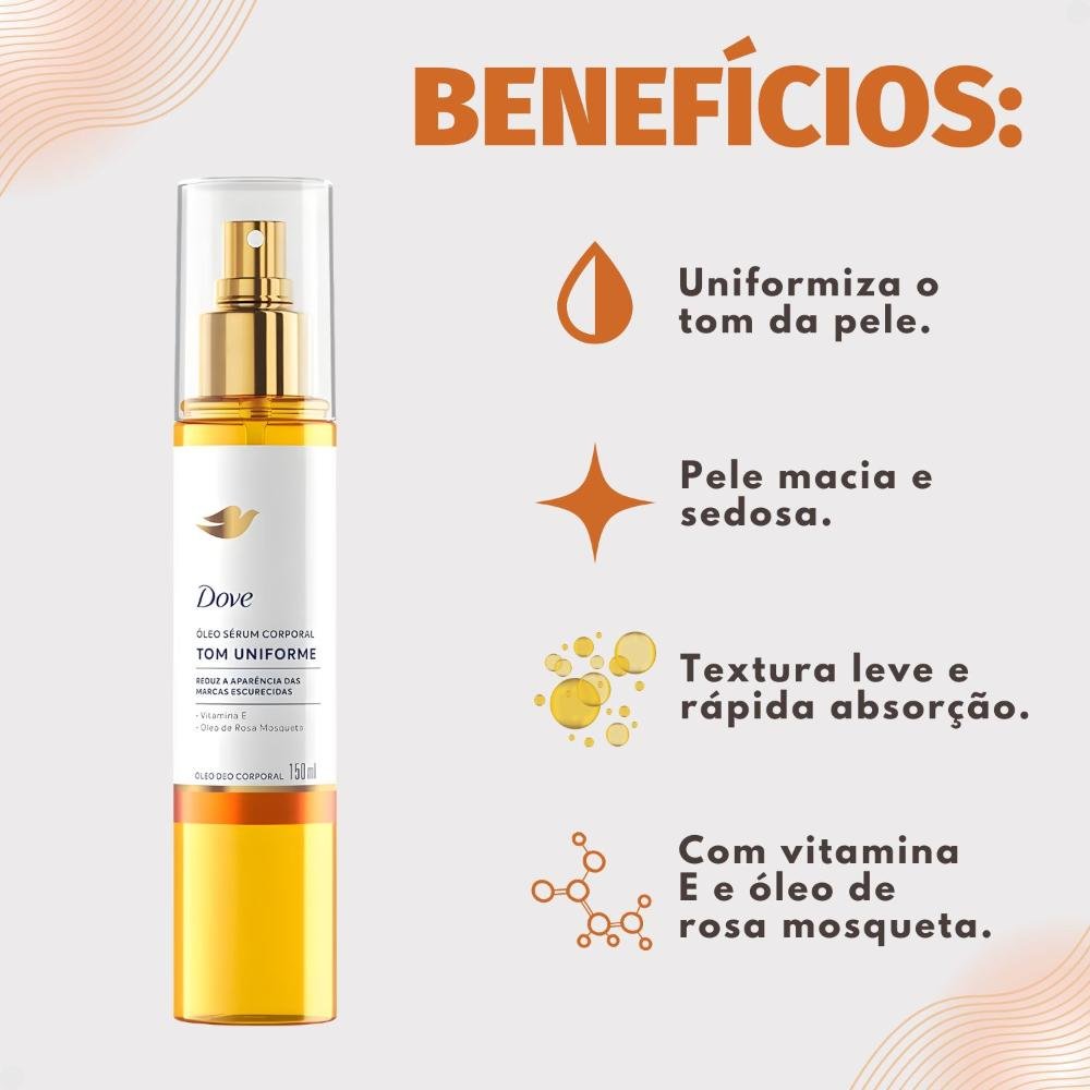 Óleo Sérum Corporal Dove Tom Uniforme Óleo De Rosa Mosqueta 150ml 150ml 2