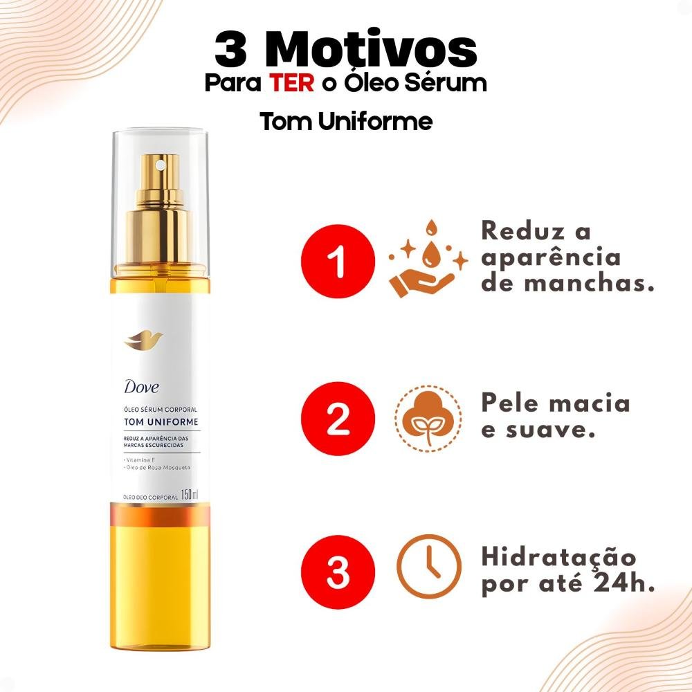 Óleo Sérum Corporal Dove Tom Uniforme Óleo De Rosa Mosqueta 150ml 150ml 5