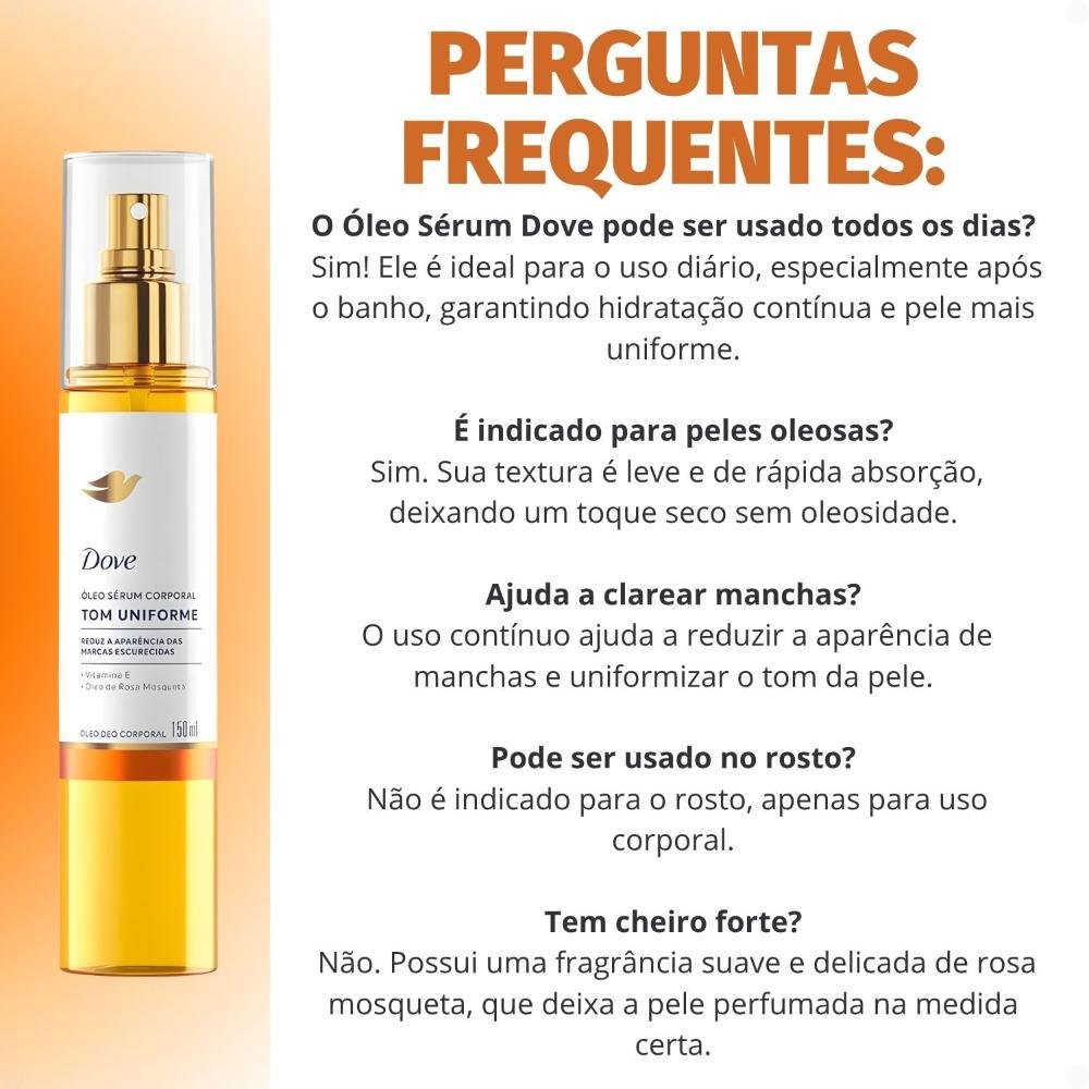 Óleo Sérum Corporal Dove Tom Uniforme Óleo De Rosa Mosqueta 150ml 150ml 7