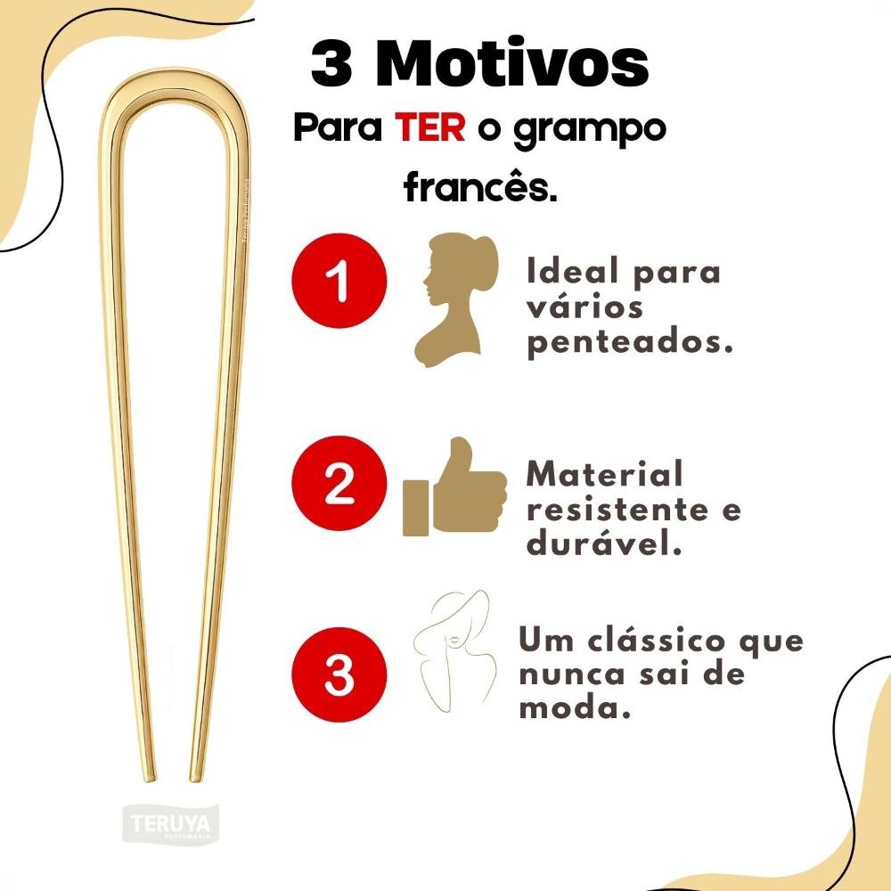 Grampo Francês Proart Dourado PDC60B Dourado 6