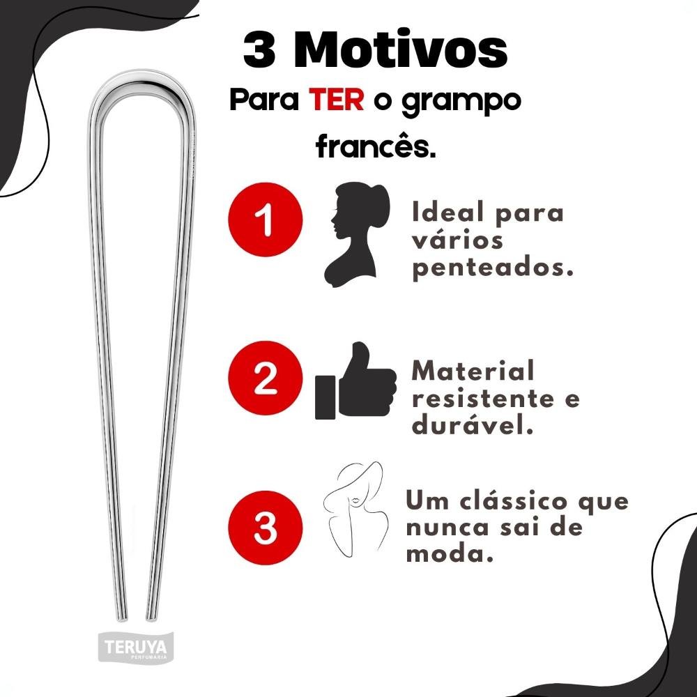 Grampo Francês Proart Prata PDC61B Prata 6