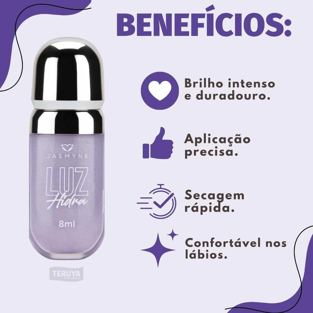 Brilho Labial Jasmyne Luz Hidra Lilás Brilhante J0116 Lilás Brilhante 2