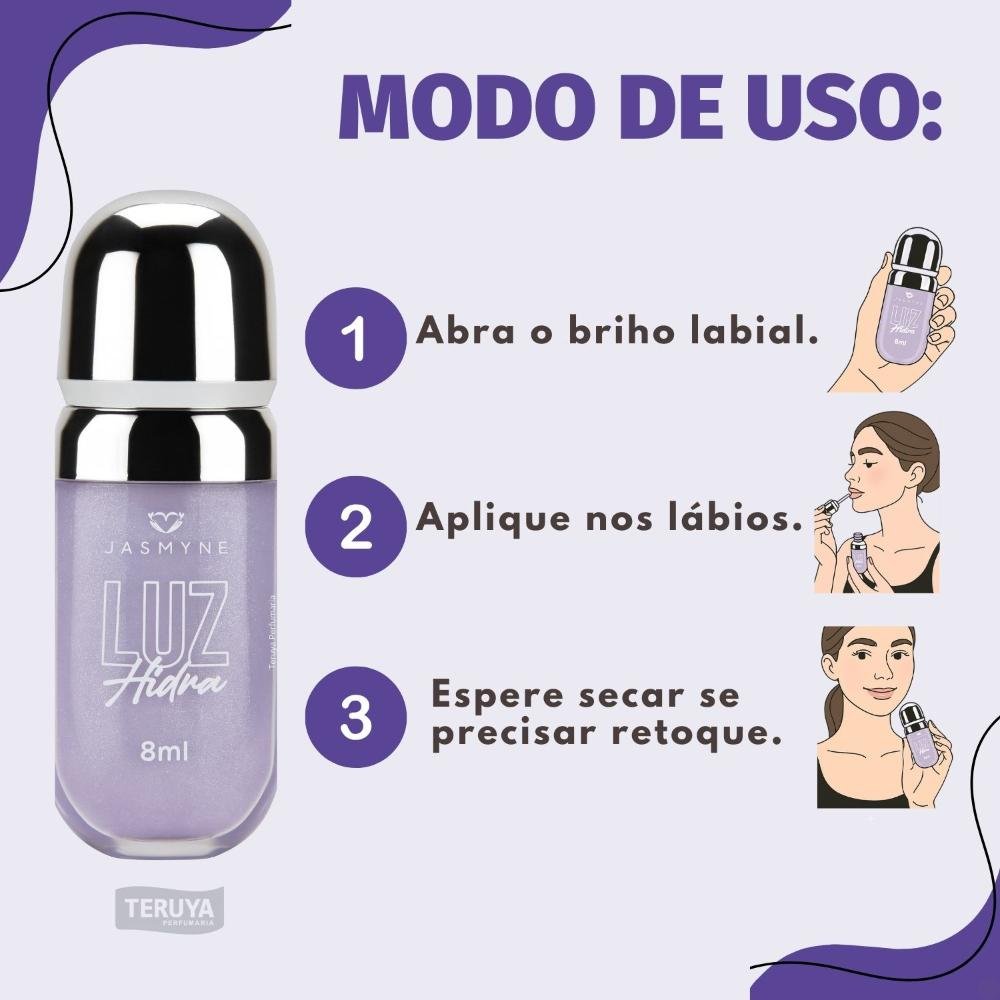 Brilho Labial Jasmyne Luz Hidra Lilás Brilhante J0116 Lilás Brilhante 5
