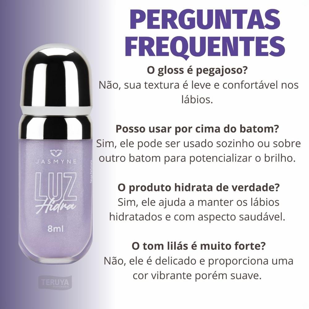 Brilho Labial Jasmyne Luz Hidra Lilás Brilhante J0116 Lilás Brilhante 7