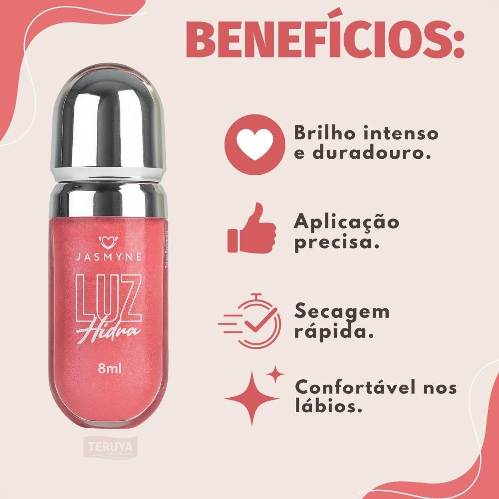 Brilho Labial Jasmyne Luz Hidra Rosa Brilhante J0116 Rosa Brilhante 2