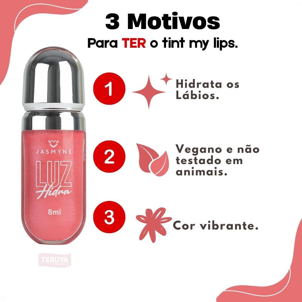 Brilho Labial Jasmyne Luz Hidra Rosa Brilhante J0116 Rosa Brilhante 5