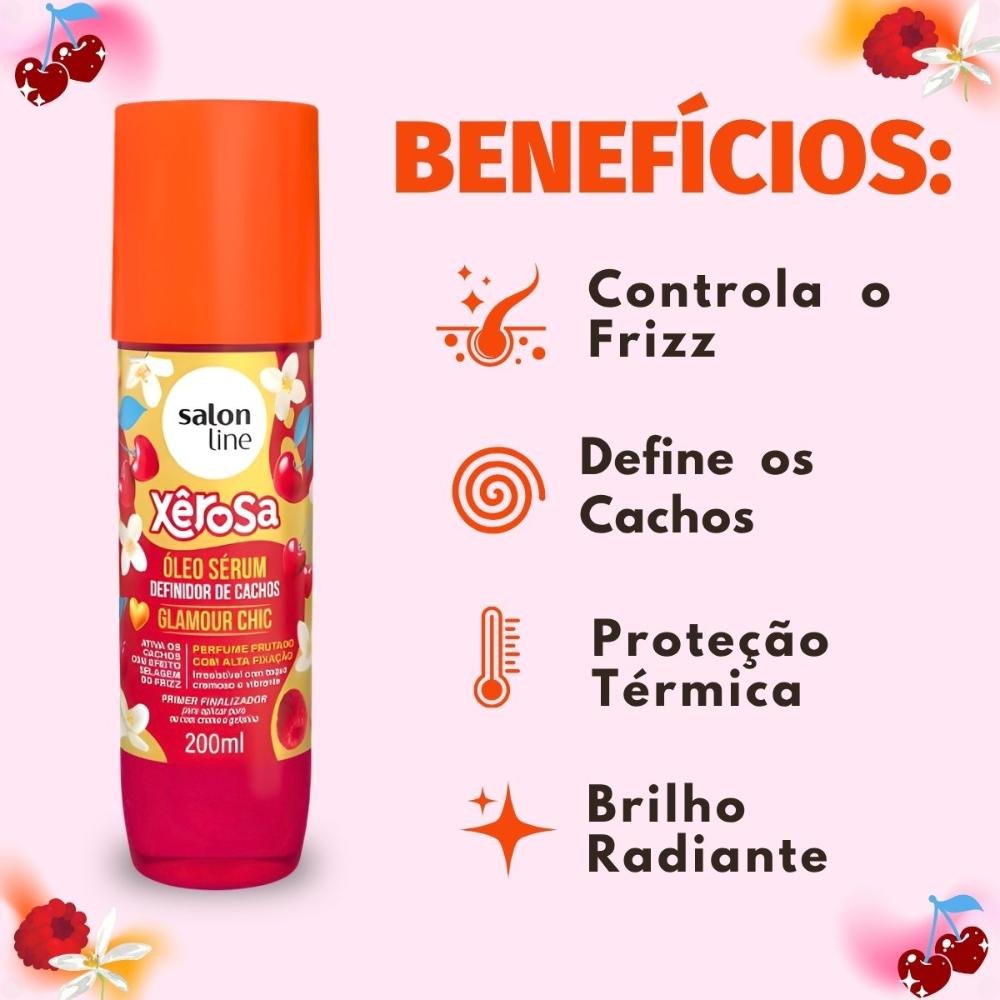 Óleo Sérum Capilar Salon Line Xêrosa Glamour Chic Definidor De Cachos 200ml 200ml 2