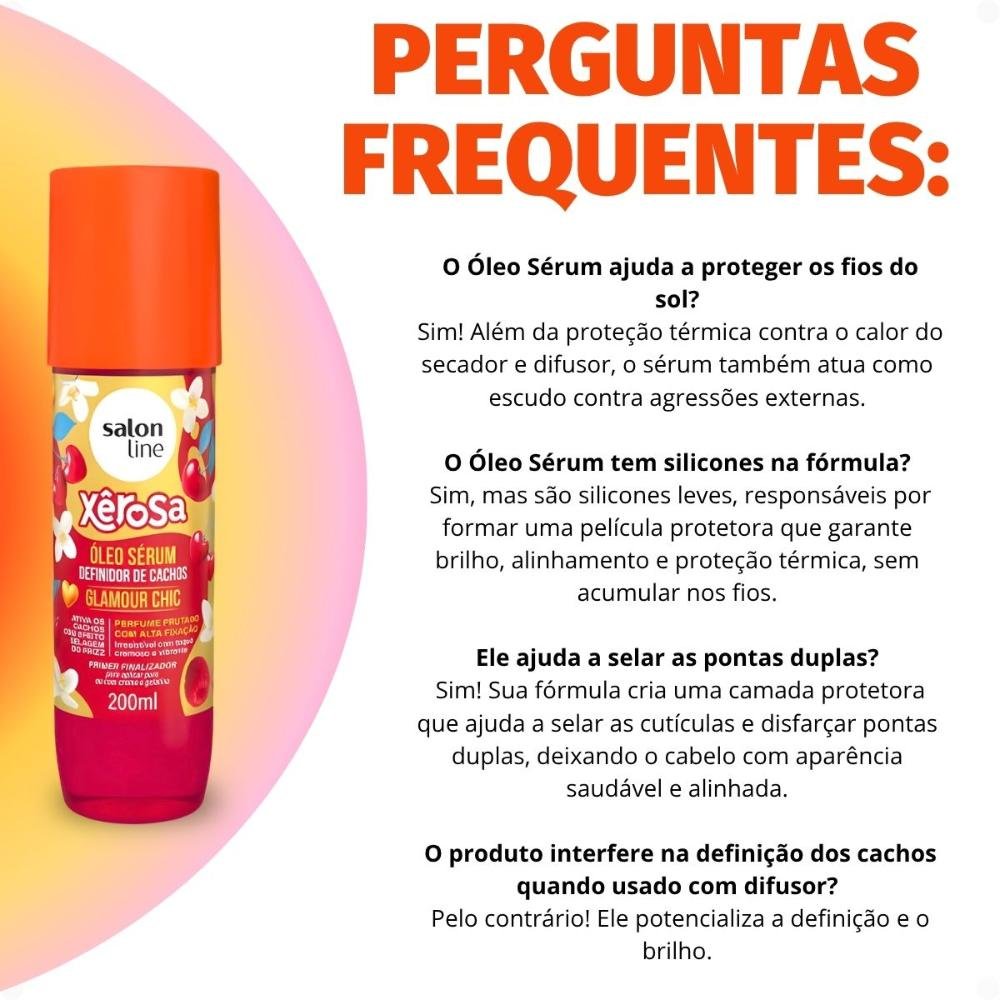 Óleo Sérum Capilar Salon Line Xêrosa Glamour Chic Definidor De Cachos 200ml 200ml 7