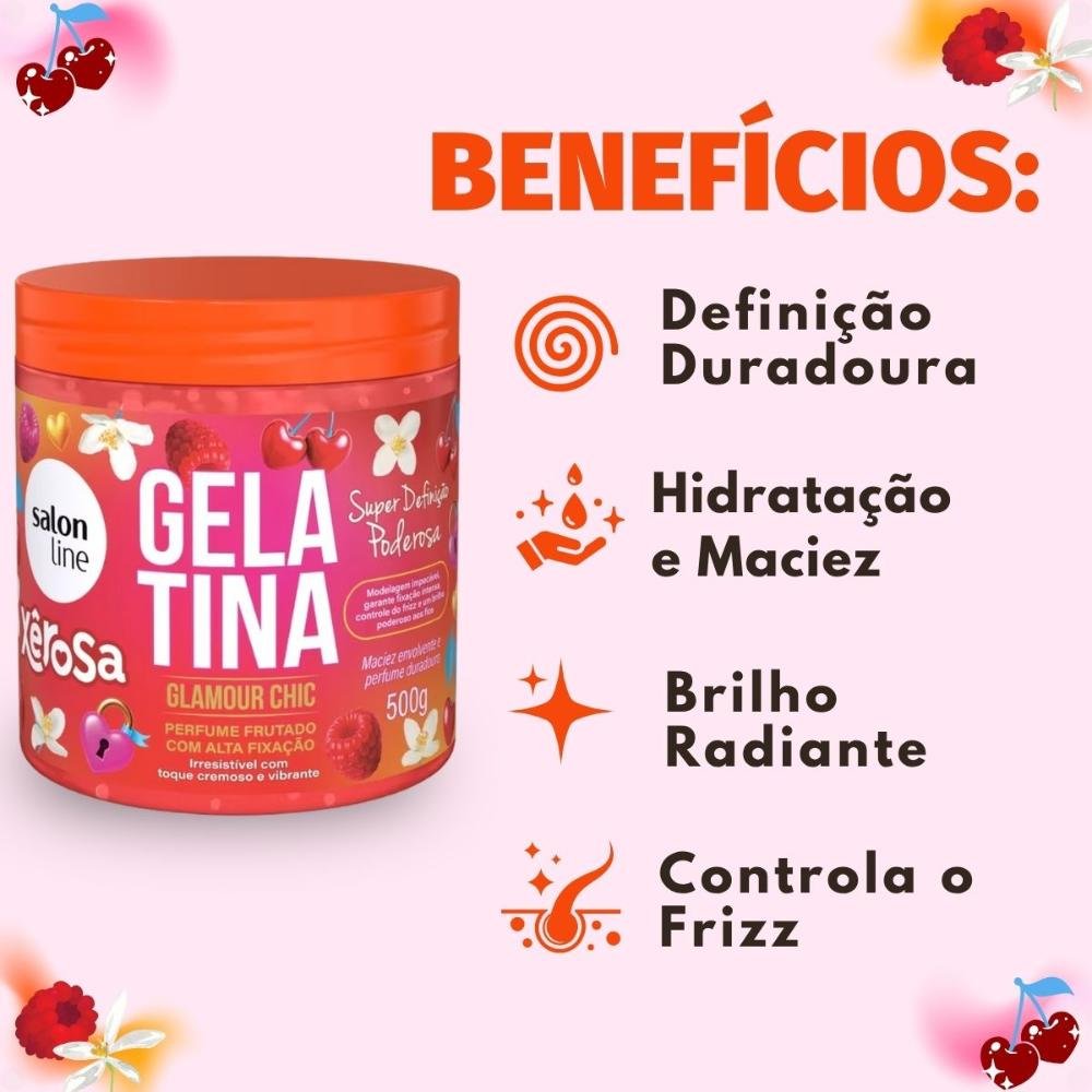 Gelatina Capilar Salon Line Xêrosa Glamour Chic Super Definição Poderosa 500g 500g 2