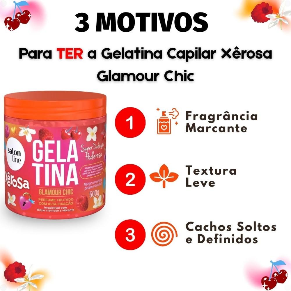 Gelatina Capilar Salon Line Xêrosa Glamour Chic Super Definição Poderosa 500g 500g 5