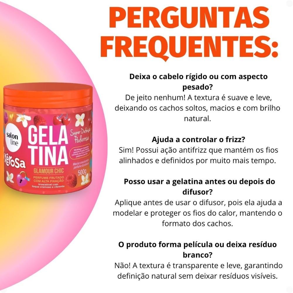 Gelatina Capilar Salon Line Xêrosa Glamour Chic Super Definição Poderosa 500g 500g 7