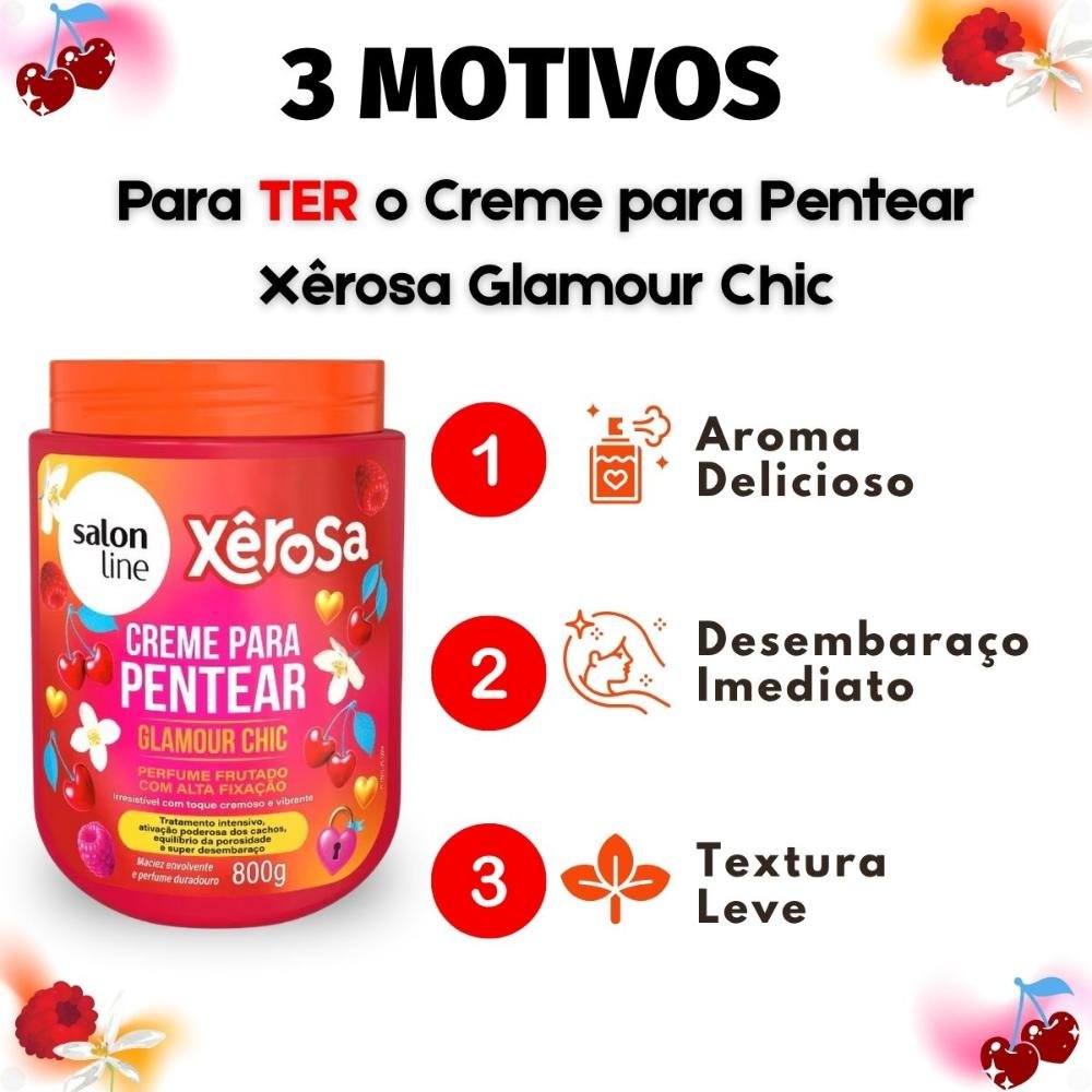 Creme Para Pentear Salon Line Xêrosa Glamour Chic 800g 800g 5