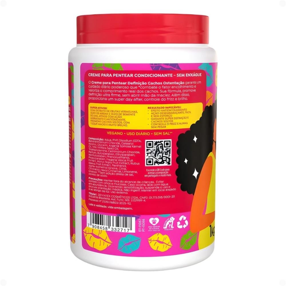Creme Para Pentear Salon Line Definição Cachos Ostentação 1kg 1kg 3