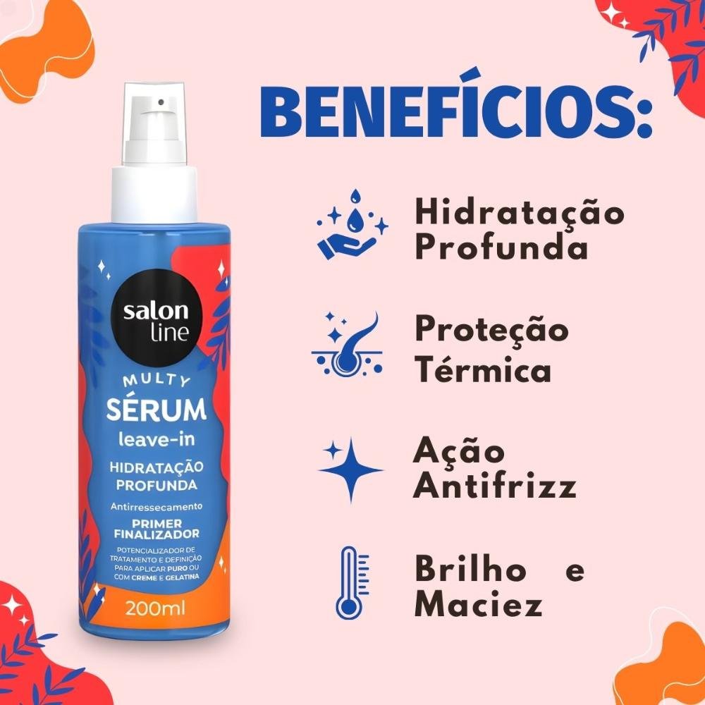 Sérum Leave-in Salon Line Multy Hidratação Profunda Primer Finalizador 200ml 200ml 2