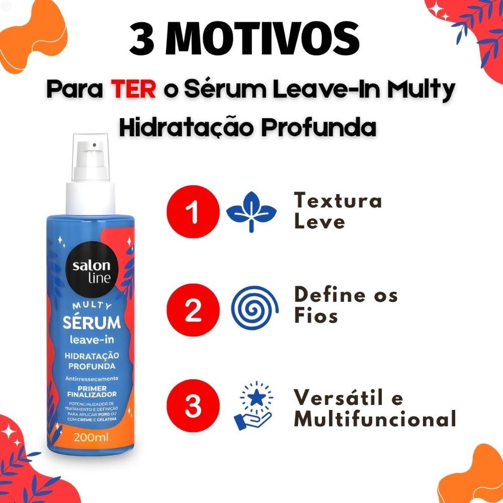 Sérum Leave-in Salon Line Multy Hidratação Profunda Primer Finalizador 200ml 200ml 5